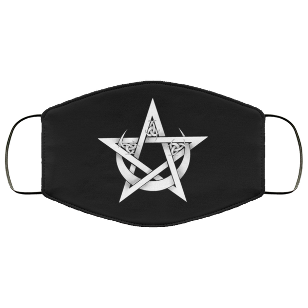 Pentacle in Crescent Moon Face Mask
