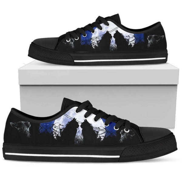 Cats In The Moon Womens Low Top Shoes - The Moonlight Shop