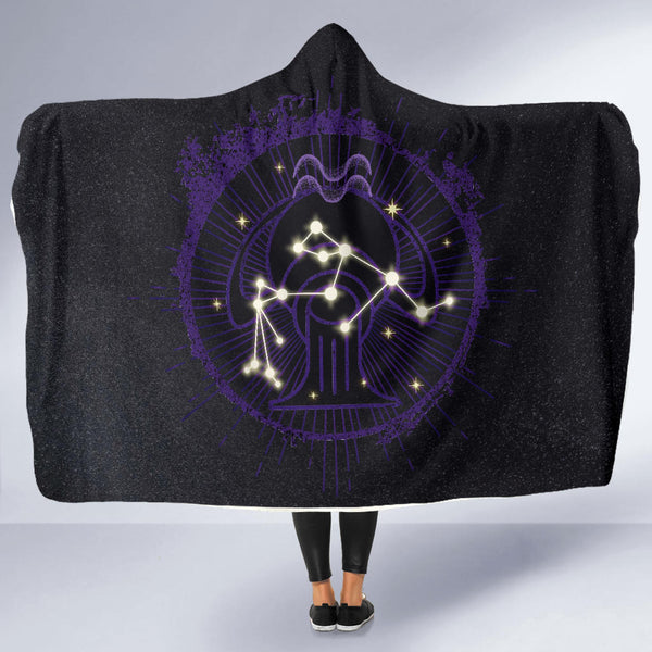 Aquarius Zodiac Hooded Blanket