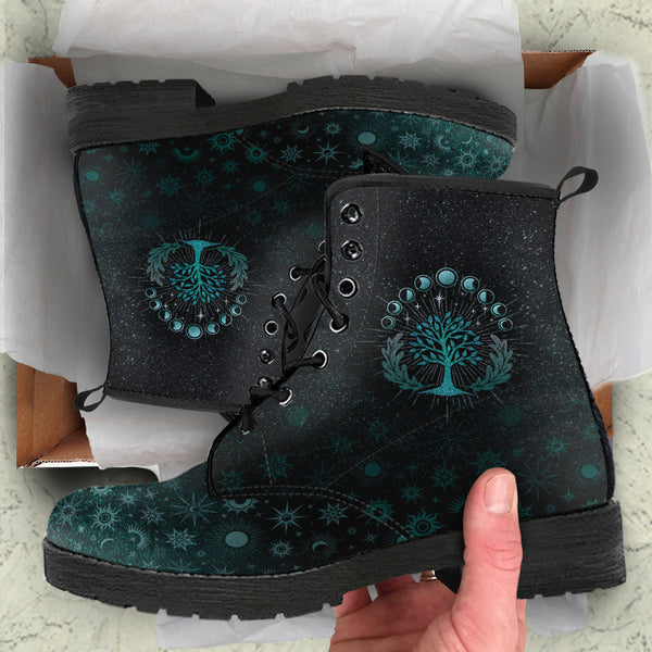 Sacred Tree Of Life Leather Boots