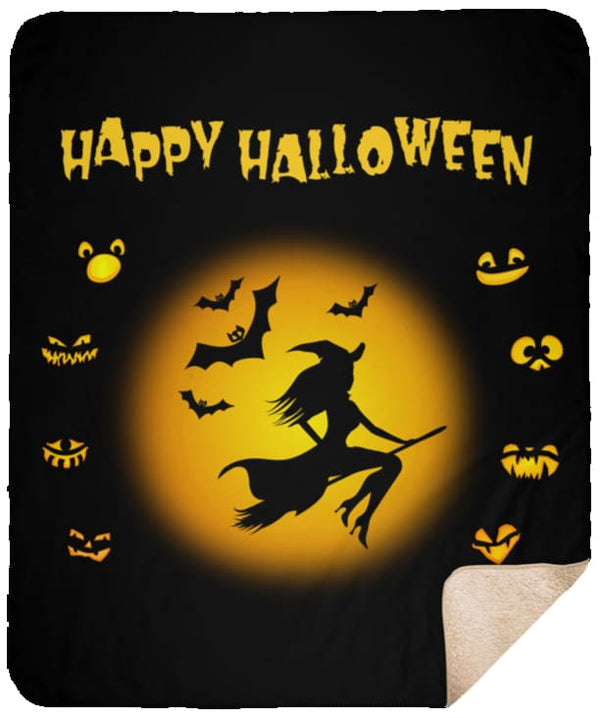 Happy Halloween Premium Sherpa Blanket - The Moonlight Shop