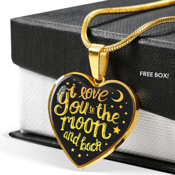 I Love You To The Moon And Back Luxury Heart Necklace - The Moonlight Shop