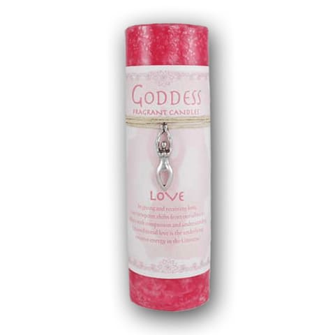 Love Pillar Candle With Goddess Necklace - The Moonlight Shop