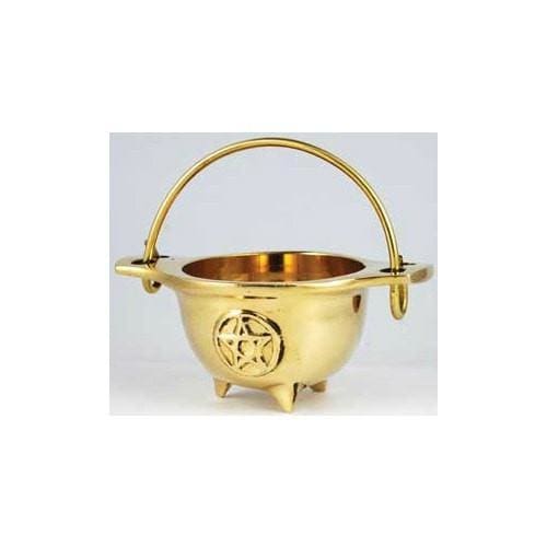 Pentacle Brass Cauldron - The Moonlight Shop