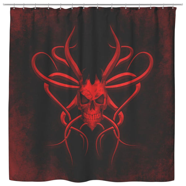 Red Skull Shower Curtain - The Moonlight Shop