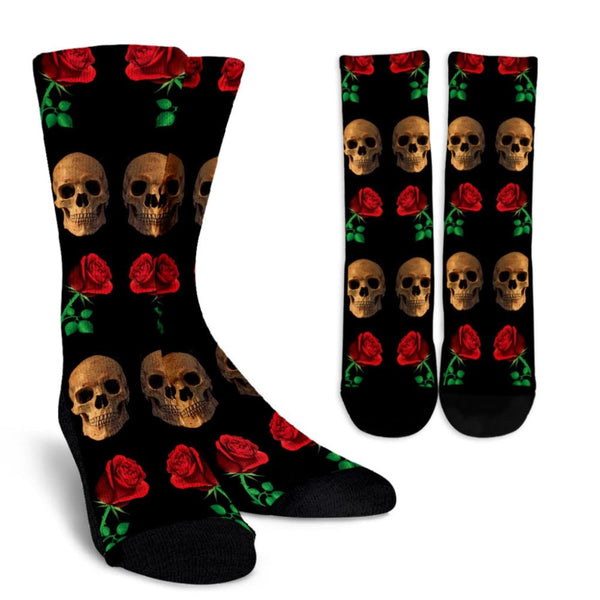 Roses and Skulls Socks - The Moonlight Shop
