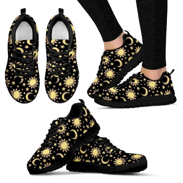 Sun Moon and Stars Womens Sneakers - The Moonlight Shop