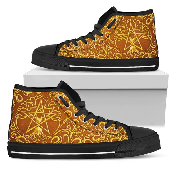 The Golden Tree of Life Pentacle High Top Shoes - The Moonlight Shop