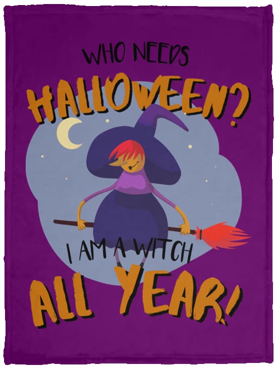 Witch All Year Fleece Blanket - The Moonlight Shop