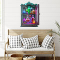The Colorful Wooden Cabinet with Witch's Potions Metal Sign