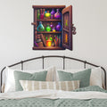 The Colorful Shelves of the Witch's Cabinet Metal Sign