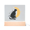 Cat Moon Light Up Acrylic Sign