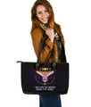 Owl Of Enlightening Large Leather Tote Bag