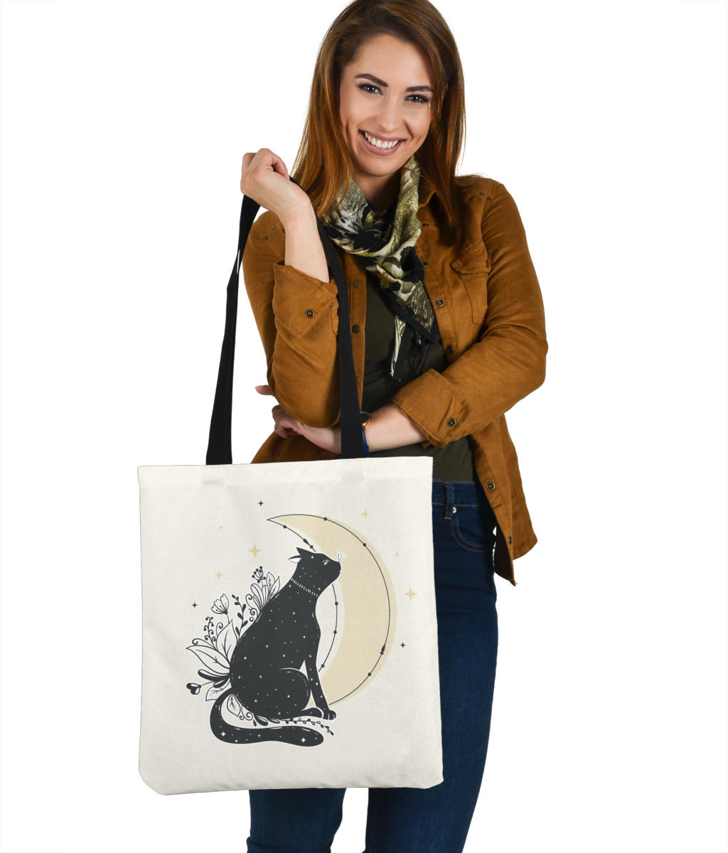 Moon Cat Tote Bag