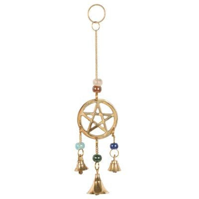 Three Bell Pentacle Wind Chime 9"