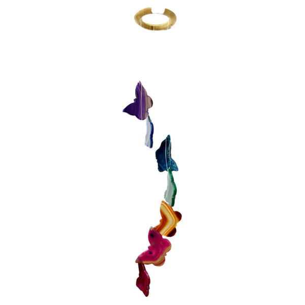 Agate Butterfly Wind Chime 24"