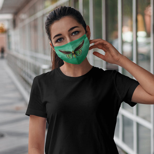 Green Butterfly Face Mask