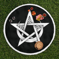 Pentacle and Crescent Moon Picnic Blanket