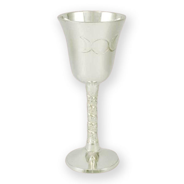 Silver Triple Moon Goddess Chalice