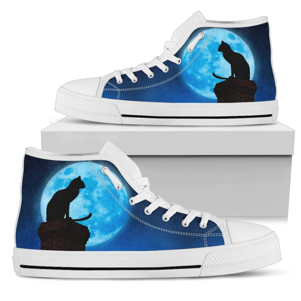 A Cat In The Moonlight Women High Top Shoes - The Moonlight Shop