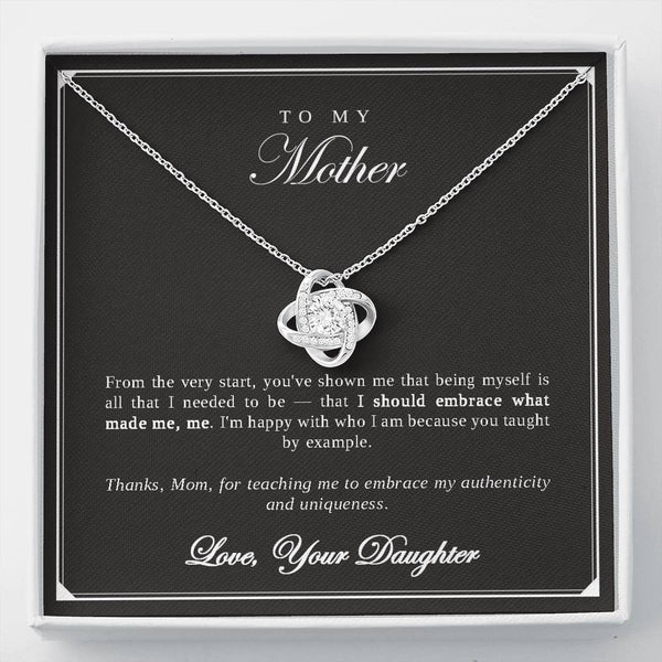To My Mother from daughter: From the very start... necklace