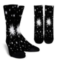 Black & White Starbursts Crew Socks - The Moonlight Shop