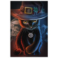 Cat With The Hat Canvas Wall Art - The Moonlight Shop