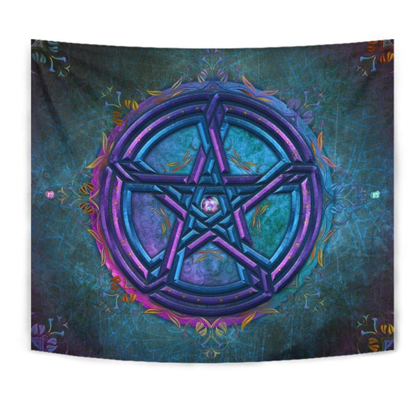 Celtic Pentacle Floral Tapestry - The Moonlight Shop