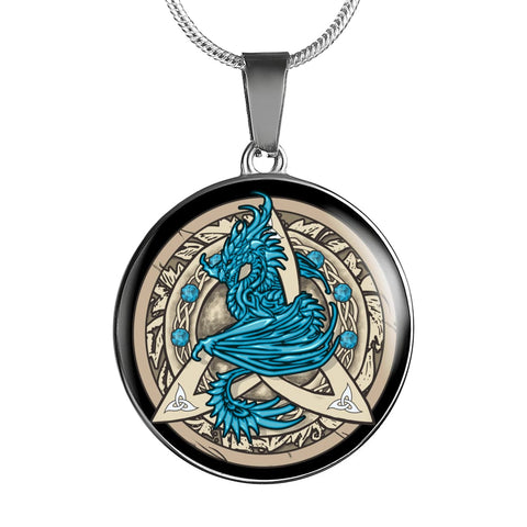 Dragon Guardian In Triquetra Luxury Necklace