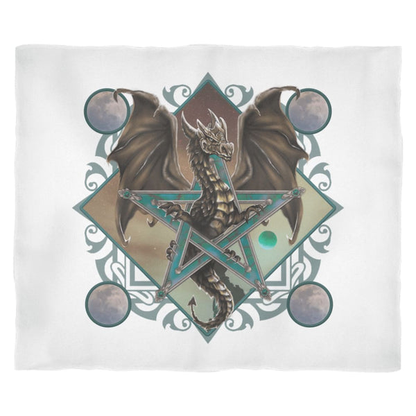 Dragon In Pentacle Fleece Blanket - The Moonlight Shop