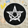Pentacle and Crescent Moon Picnic Blanket