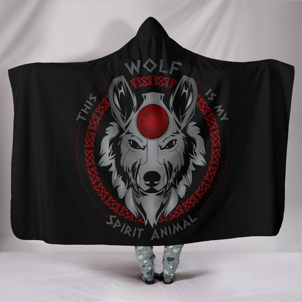 Wolf Is My Spirit Animal Hooded Blanket