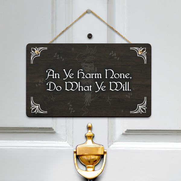 Wiccan Rede Hanging Door Sign
