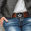 Pentacle And Crescent Moon Belt Buckle