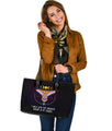 Owl Of Enlightening Large Leather Tote Bag