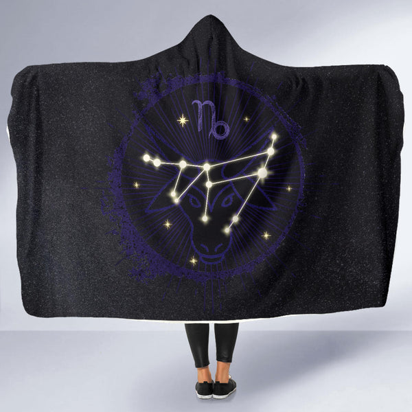 Capricorn Zodiac Hooded Blanket