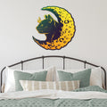 Cat and Moon Metal Sign