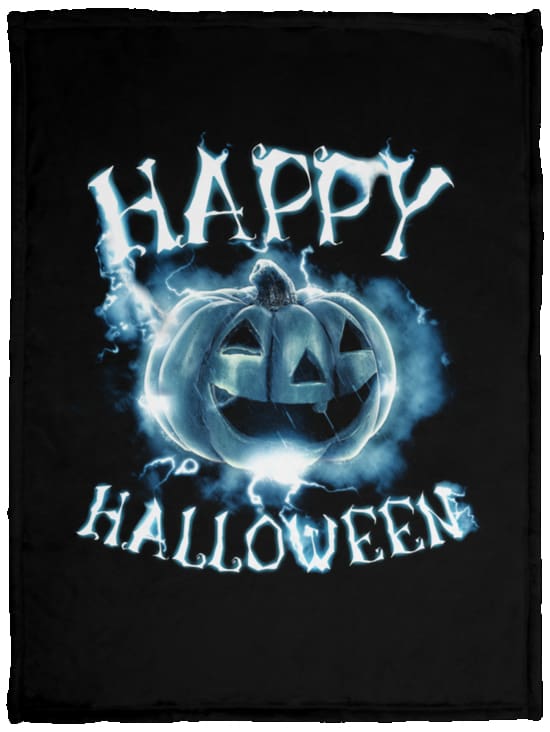 Happy Halloween Ghost Fleece Blanket