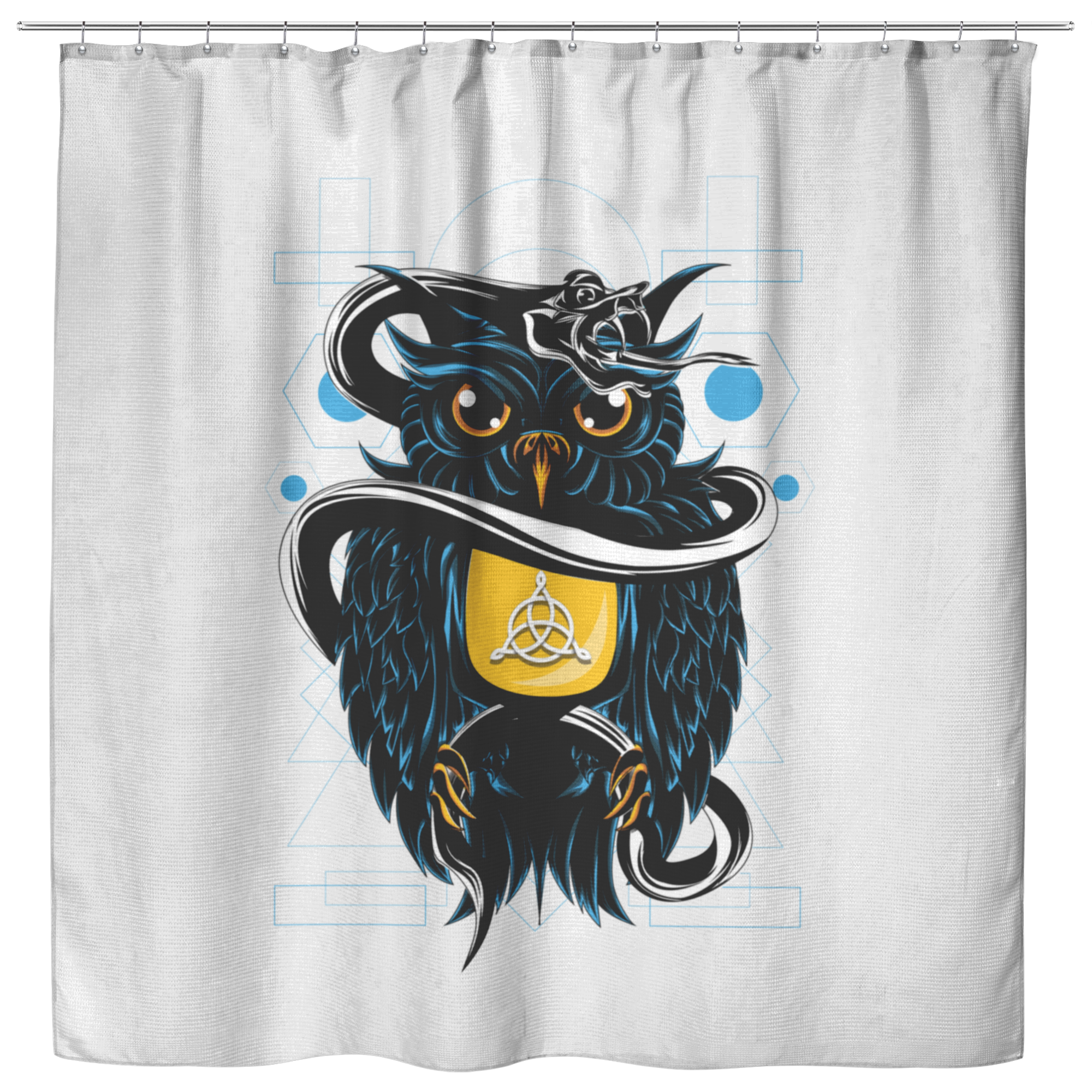 Triquetra Snake Owl Shower Curtain