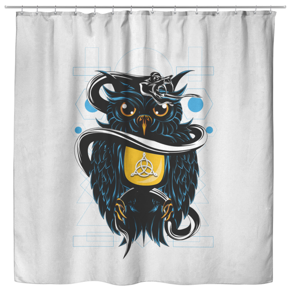 Triquetra Snake Owl Shower Curtain