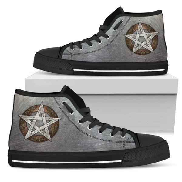 Metal Pentacle Womens High Top Shoes - The Moonlight Shop