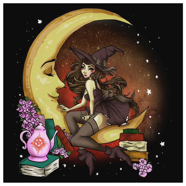 Moon Witch Canvas Wall Art - The Moonlight Shop