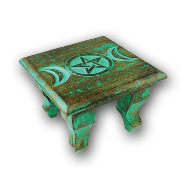 Nature Green Triple Moon Altar Table - The Moonlight Shop