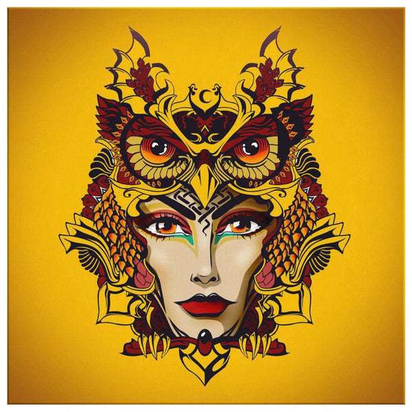 Owl Woman Canvas Wall Art 2 - The Moonlight Shop