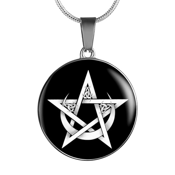 Pentacle And Crescent Moon Luxury Necklace