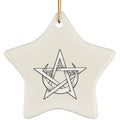 Pentacle in Crescent Moon Ornament