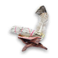 Smudging Kit: White Sage And Abalone Shell On Cobra Stand - The Moonlight Shop