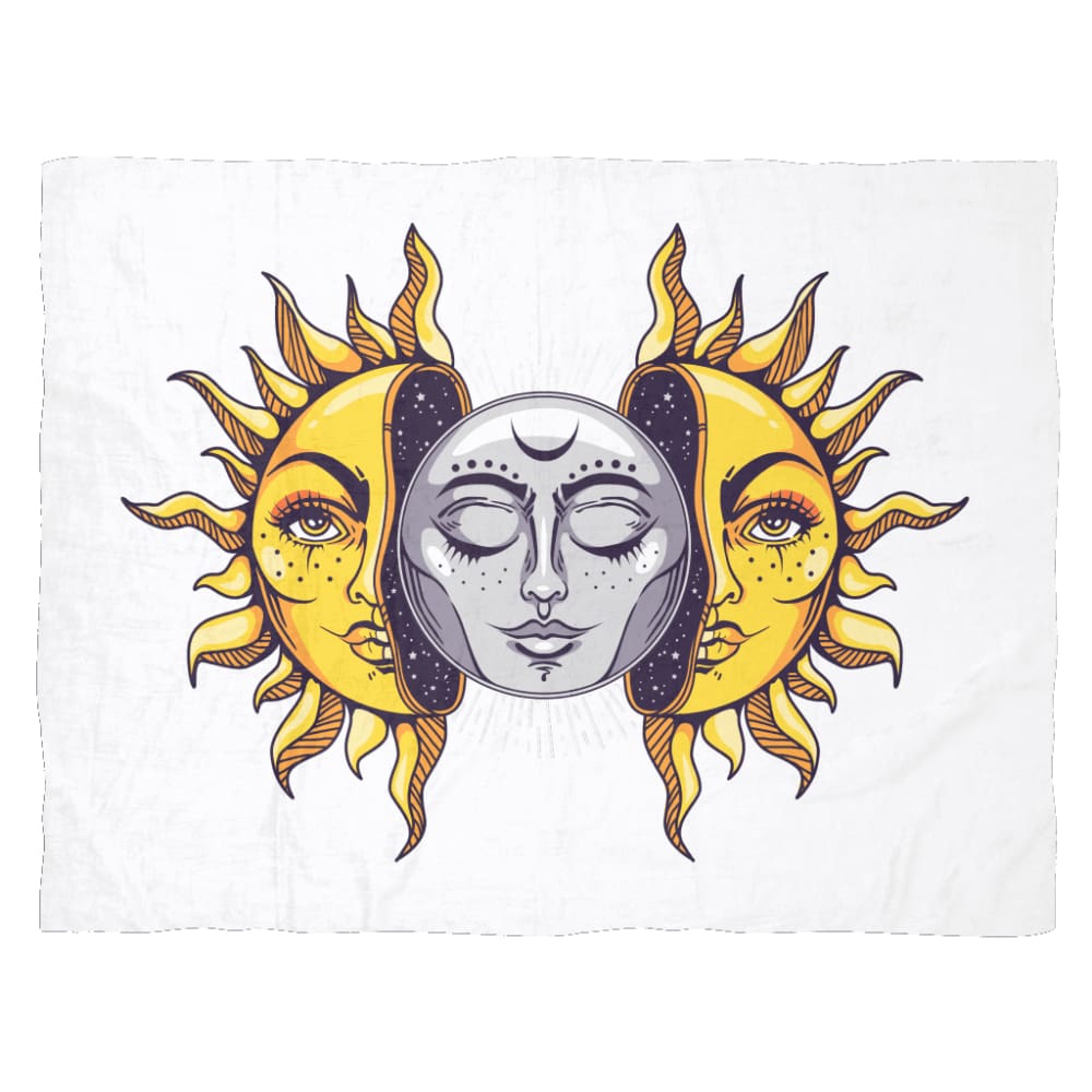 Sun And Moon Fleece Blanket