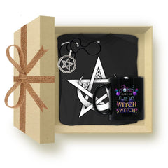 product image of a box with a club shirt, necklace, and a mug inside