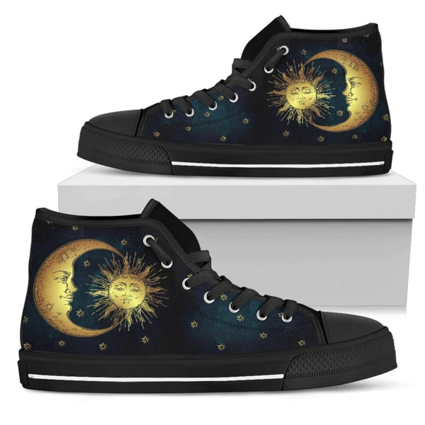 The Sun God And Moon Goddess Womens High Top Shoes - The Moonlight Shop